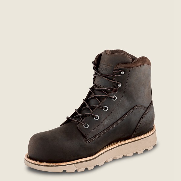 Botas de Seguridad Red Wing Hombre Marrom Oscuro - Traction Tred Lite - 6-Inch Waterproof Toe - 042-